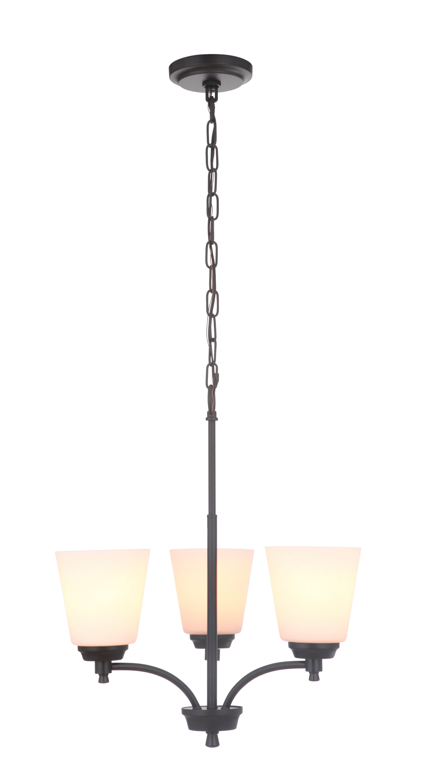50223-FB-WG - Tyler 3 Light 20" Wide Chandelier - Flat Black