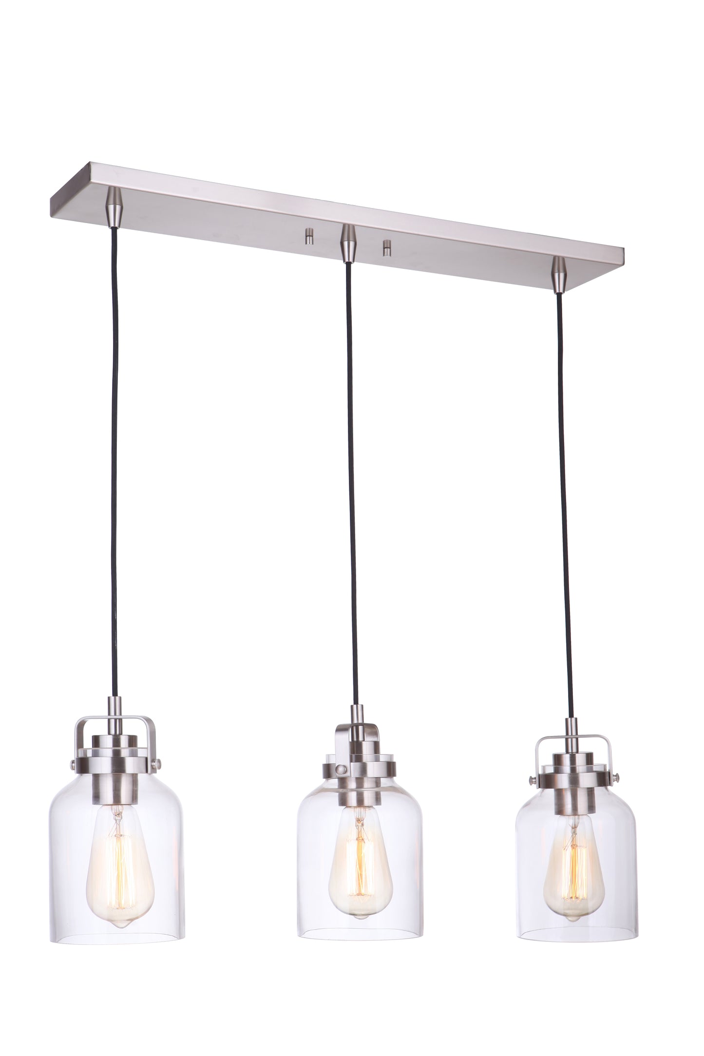 53693-BNK - Foxwood 3 Light 4.88" Wide Pendant - Brushed Nickel