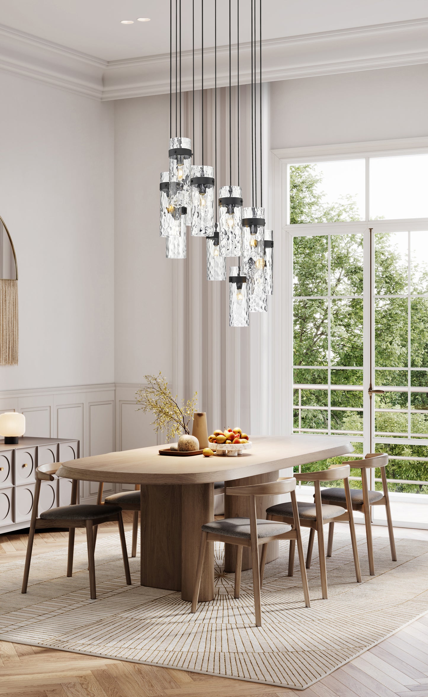 7002P5-11R-MB - Fontaine 11 Light 26" Chandelier - Matte Black