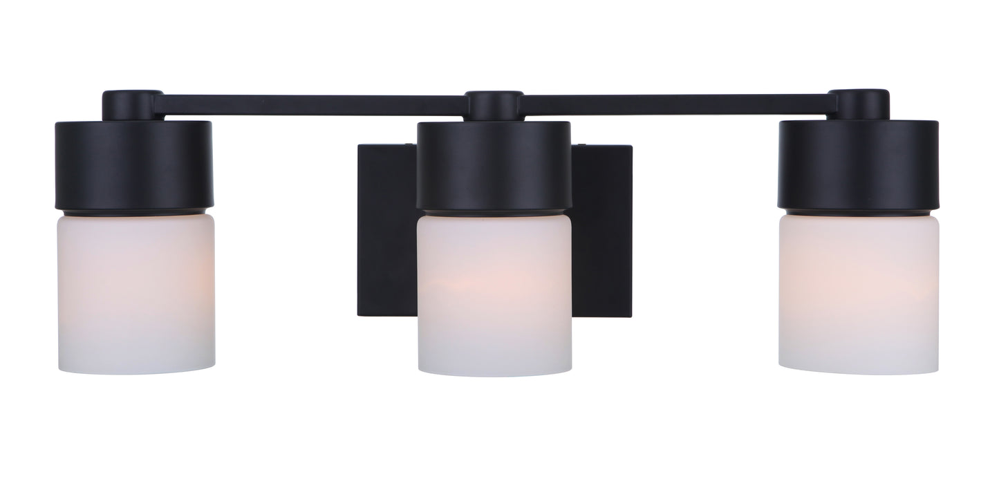 12322FB3 - District 3 Light 22" Wide Vanity Light - Flat Black