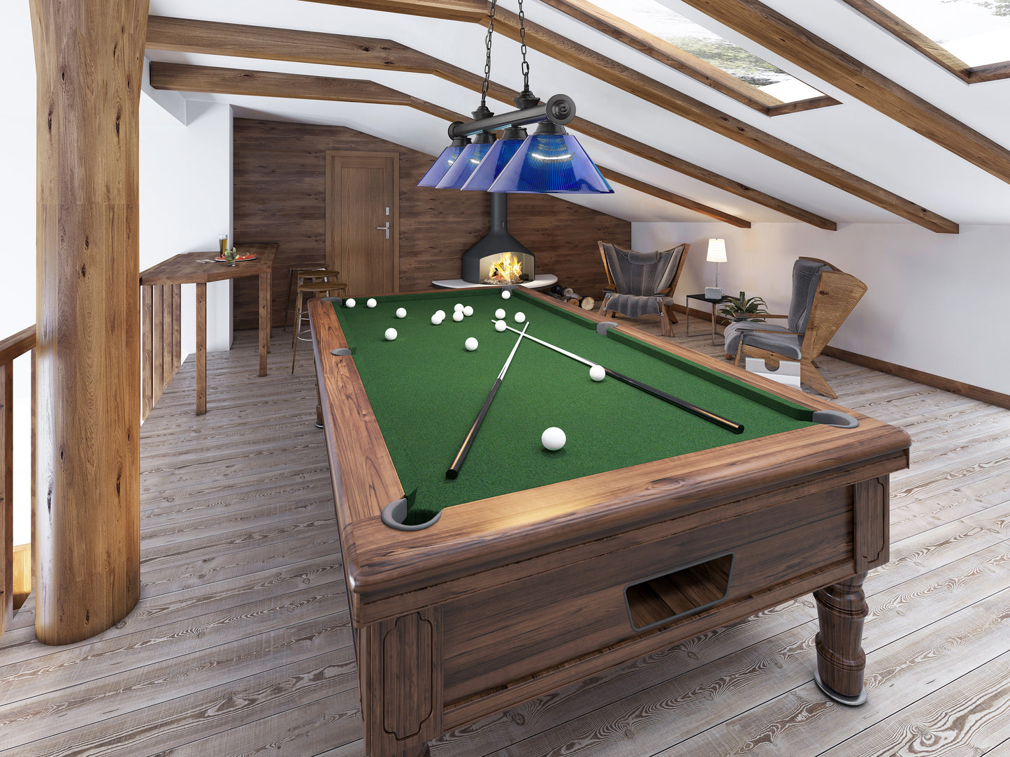 2306-4BP-ARDB - Cordon 4 Light 81" Billiard - Bronze Plate
