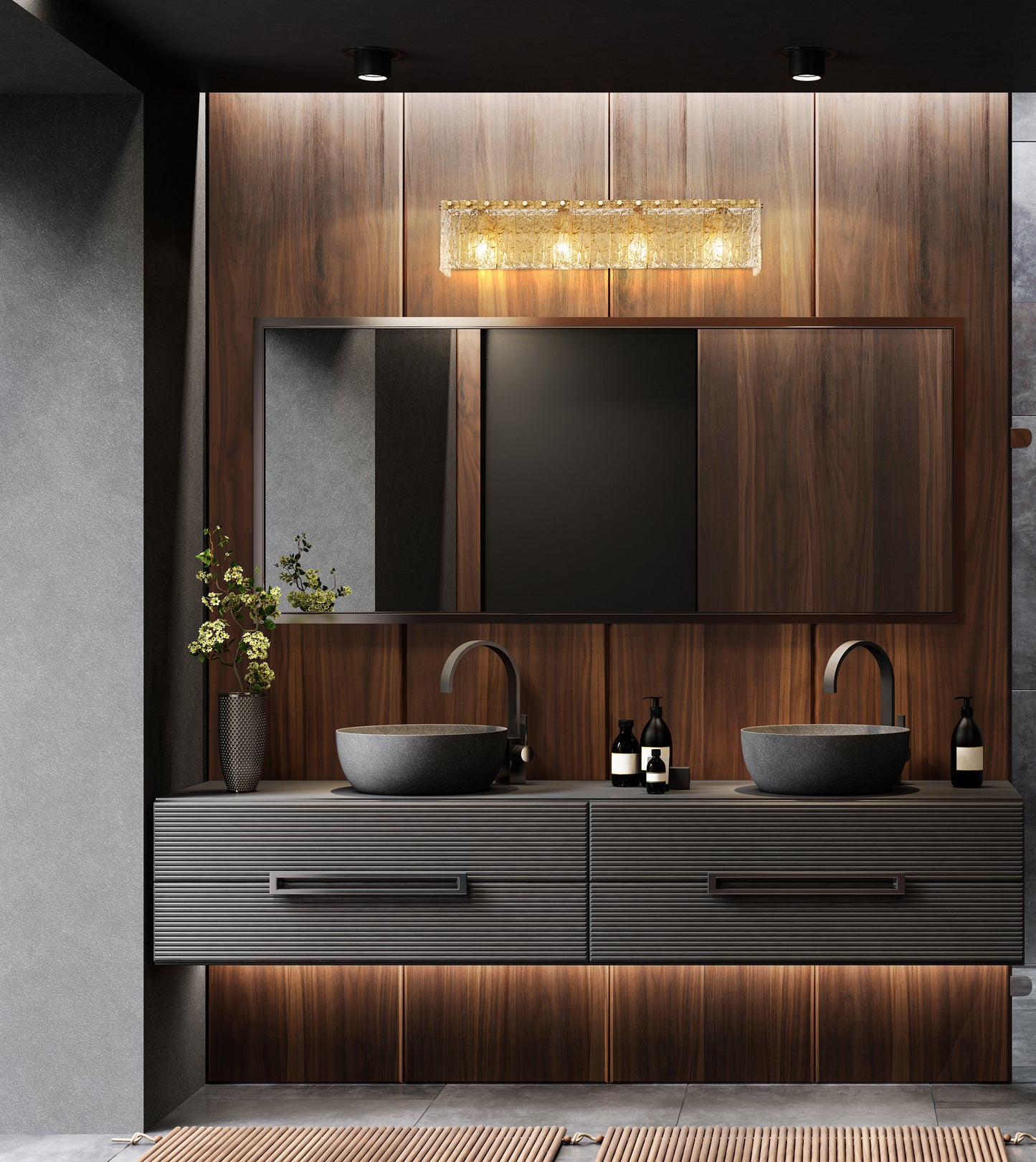 1943-4V-MGLD - Glacier 4 Light 31" Vanity - Modern Gold