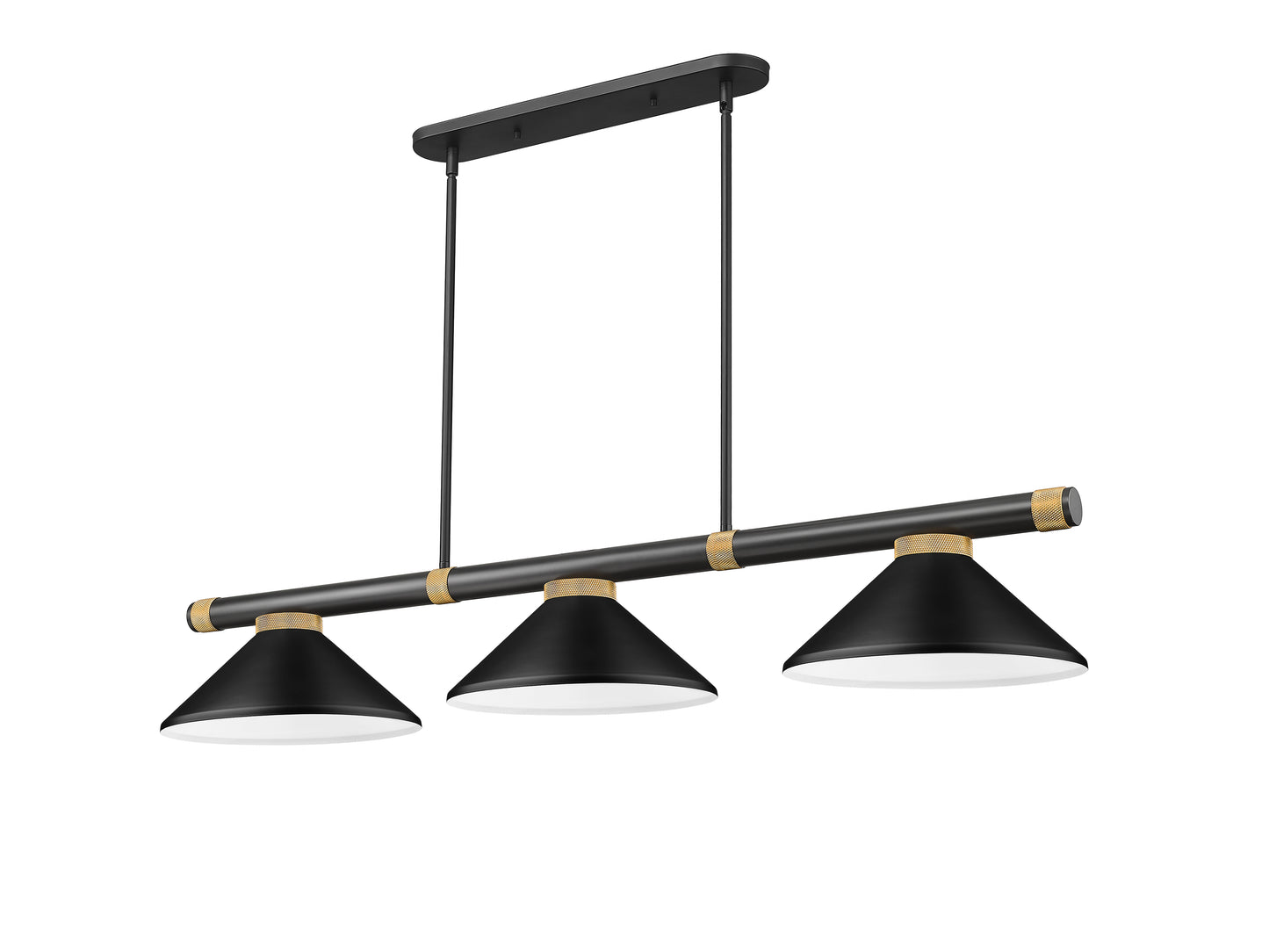 3050-3MB-RB-MMB - Vanguard 3 Light 58" Billiard - Matte Black / Rubbed Brass