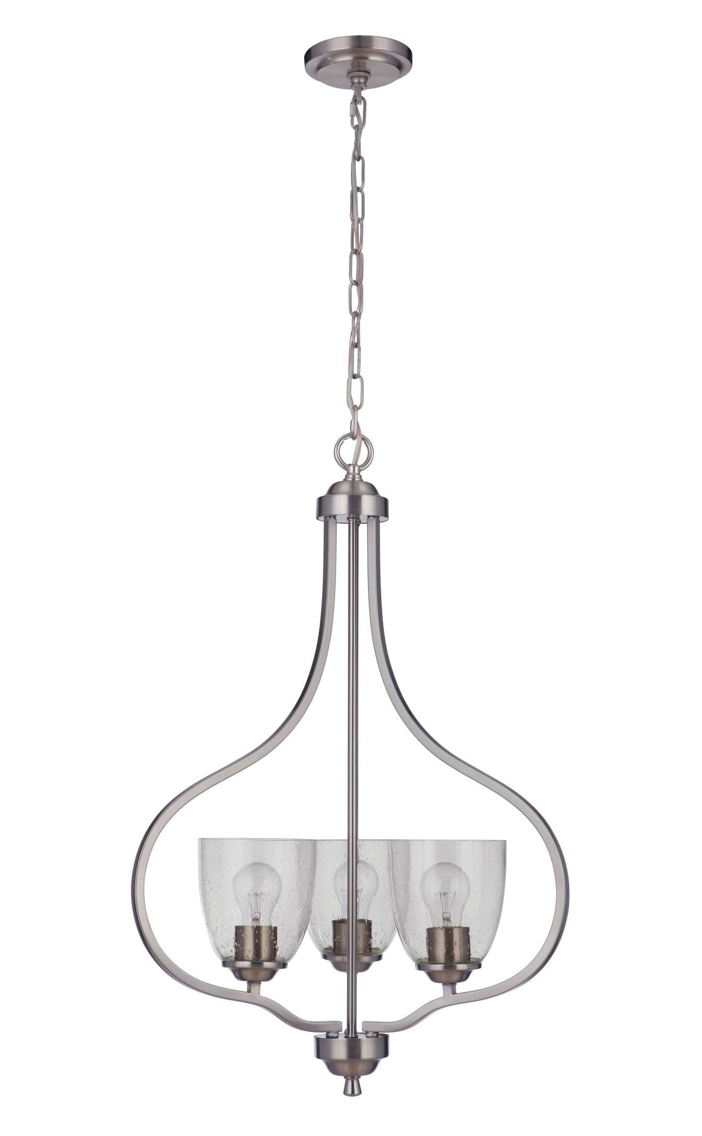 49933-BNK - Serene 3 Light 22" Wide Foyer Light - Brushed Nickel