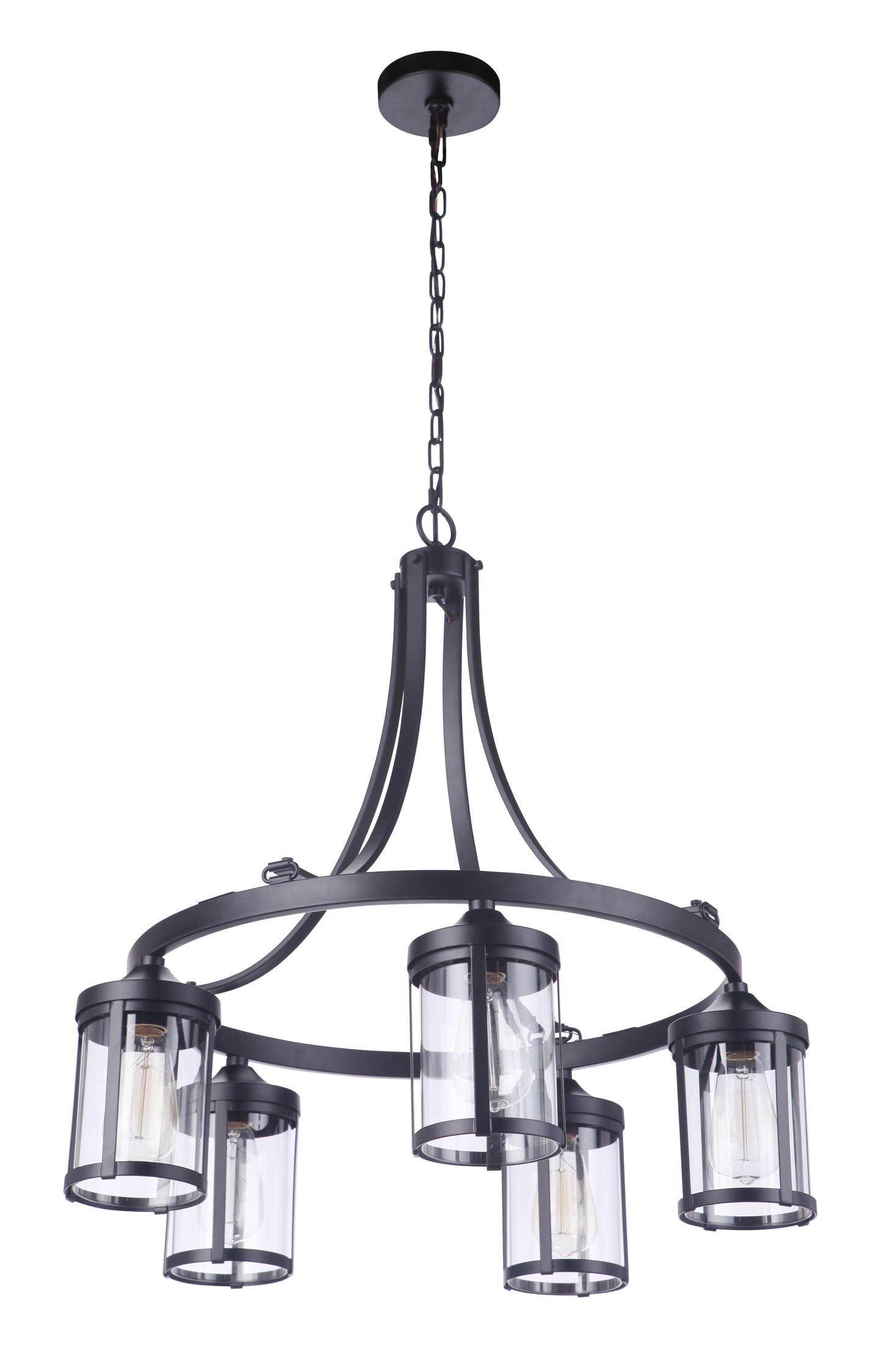 55325-FB - Elliot 5 Light 27" Wide Chandelier - Flat Black