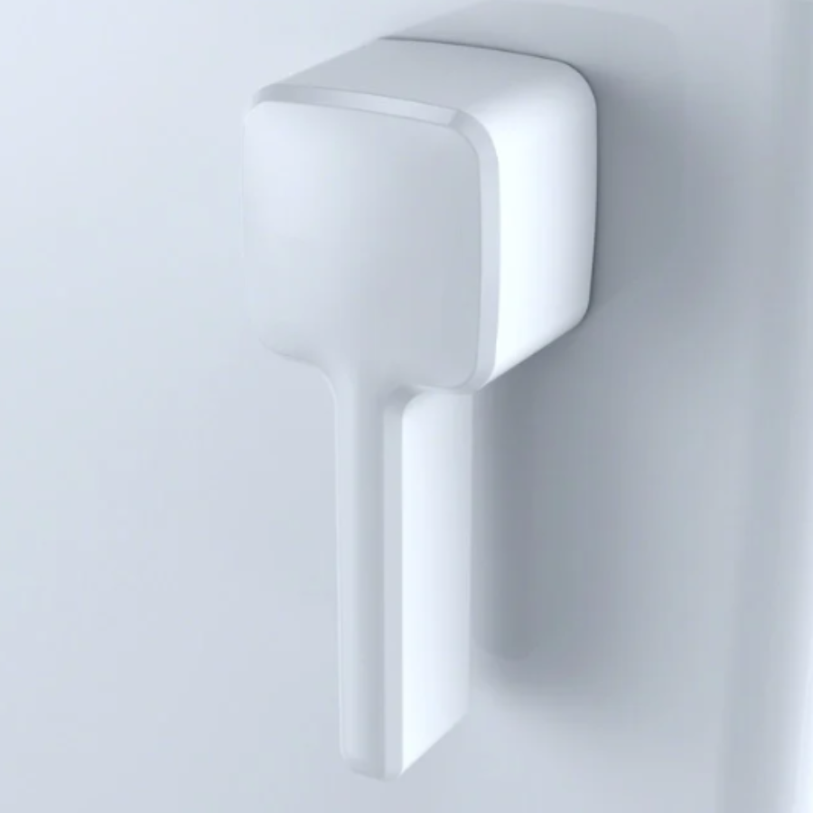 THU416#01 - Trip Lever Handle with Spud and Mounting Nut - Left Hand - Cotton White