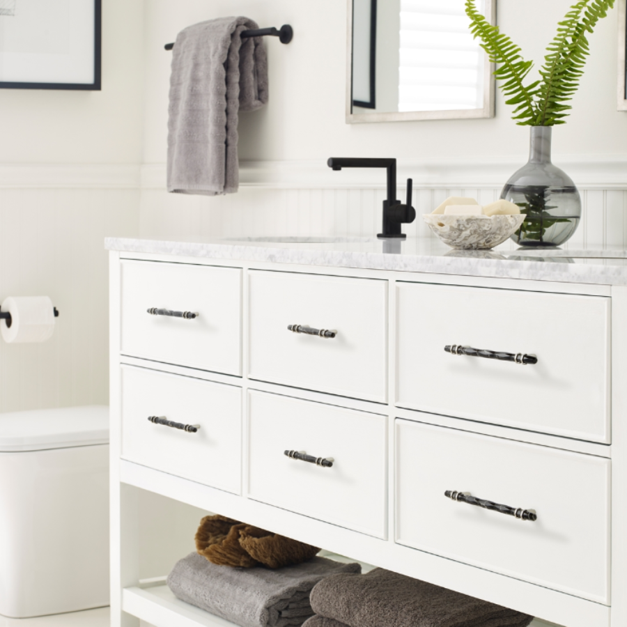 BP36650MBKPN - Carrione Collection - 6-5/16" Center-to-Center - Marble Black/Polished Nickel