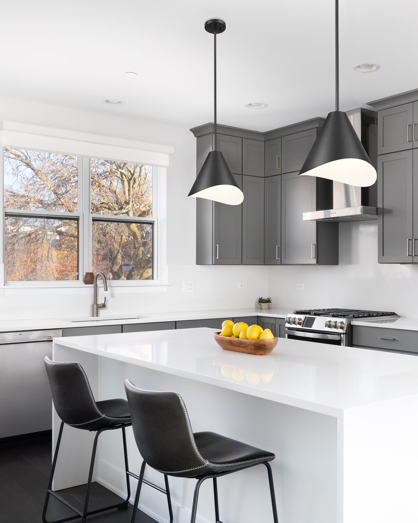 1952P12-MB - Aria 1 Light 12" Pendant - Matte Black