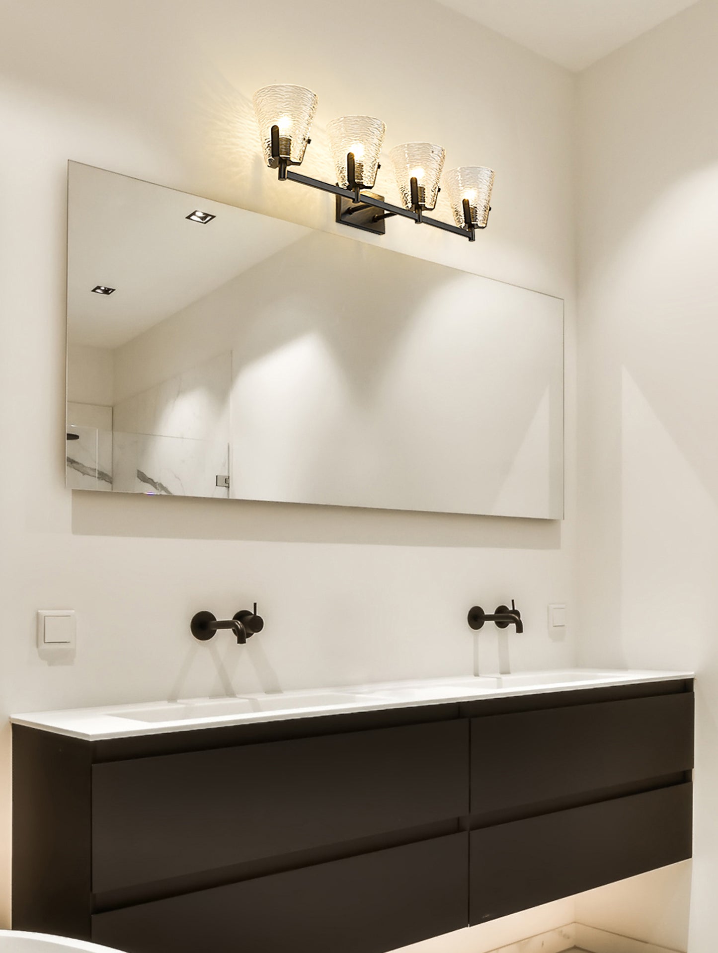 1101-4V-MB - Analia 4 Light 36" Vanity - Matte Black