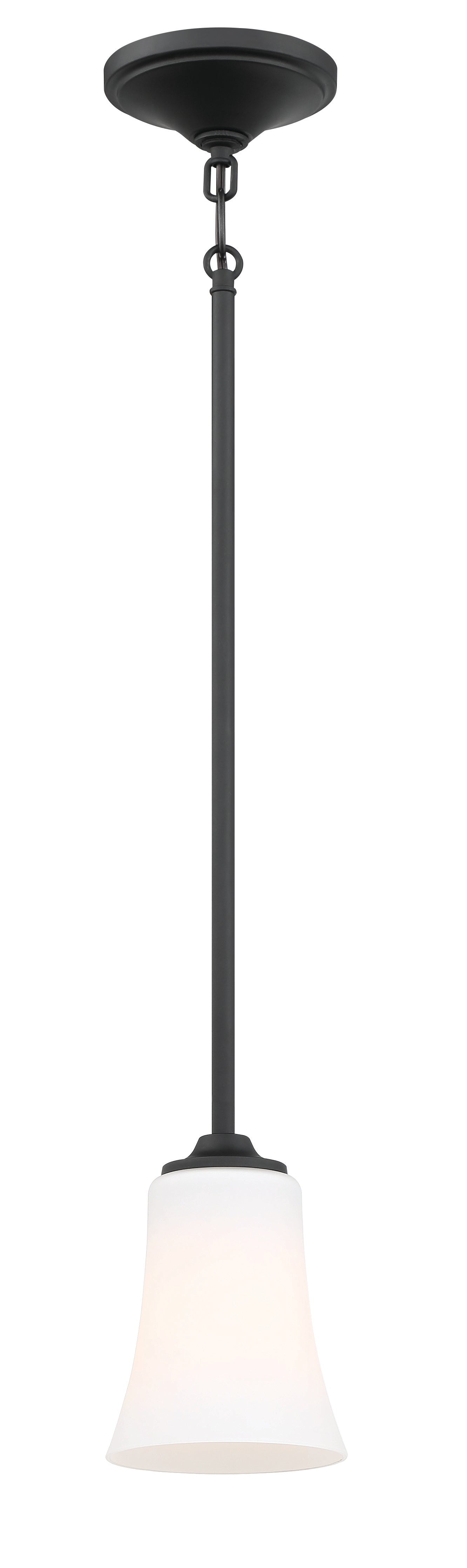 50491-FB-WG - Gwyneth 1 Light 5.13" Wide Mini Pendant - Flat Black