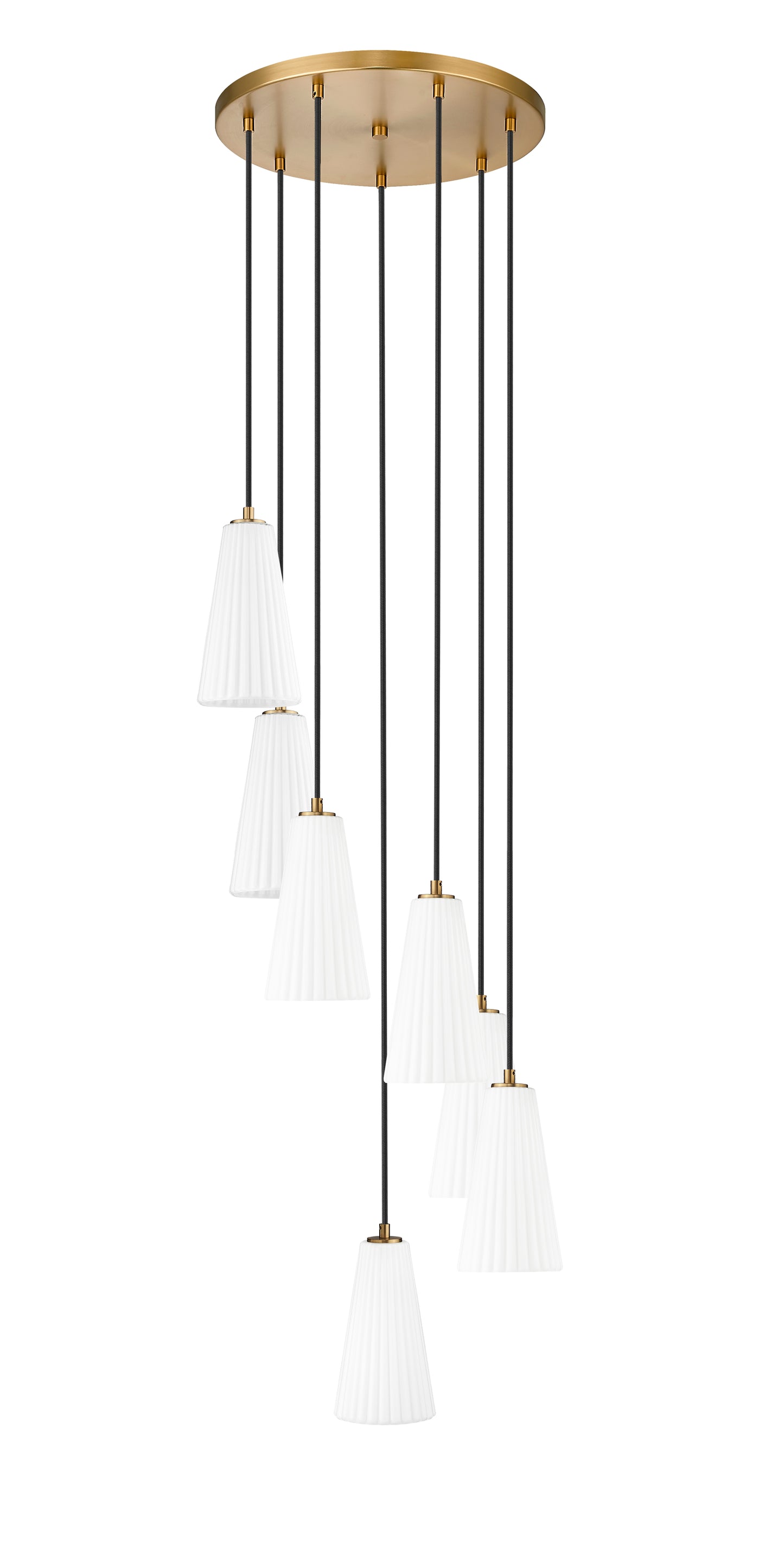 3043P6-7R-MGLD - Farrell 7 Light 18" Chandelier - Modern Gold