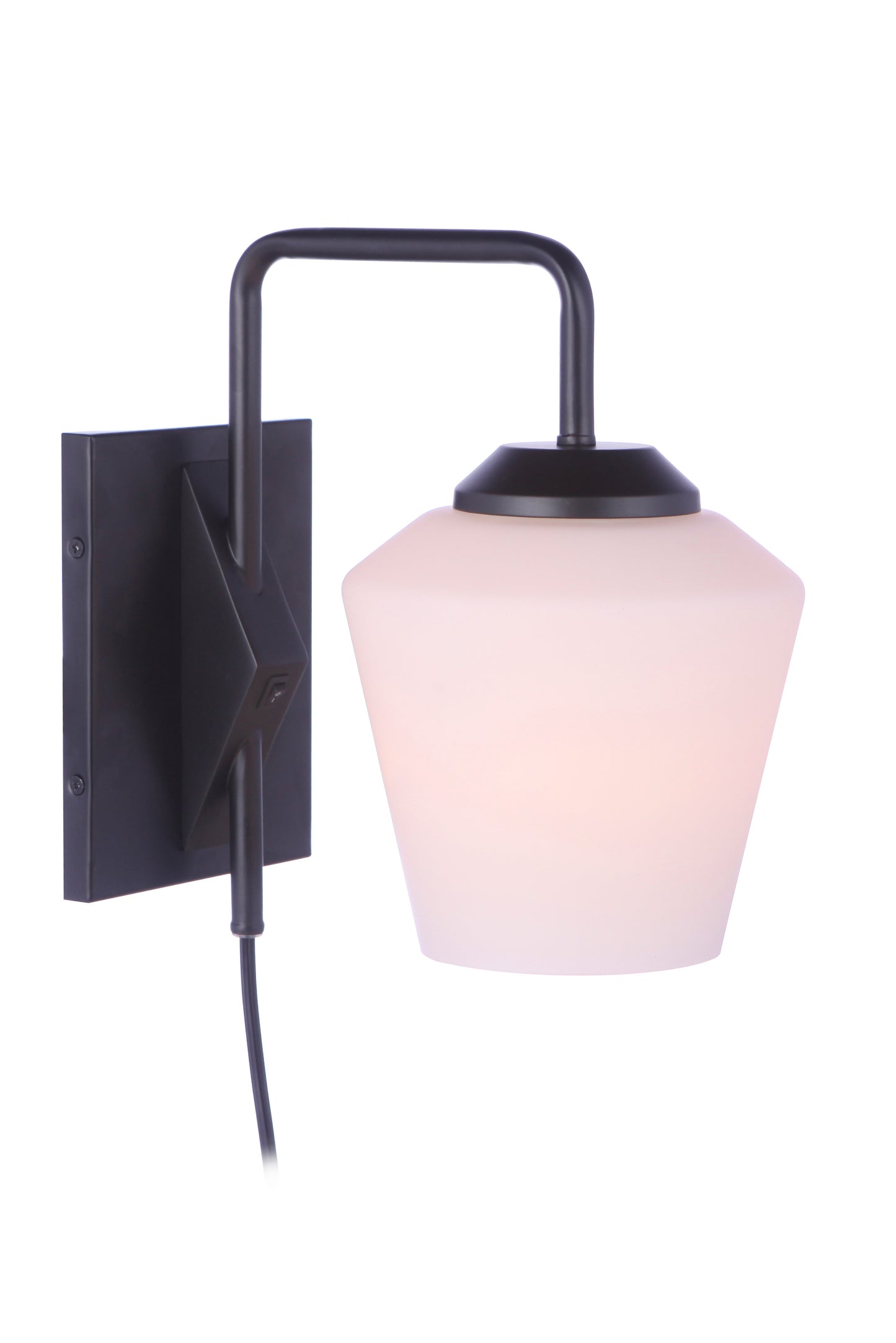 56761P-FB - Rive 1 Light 10.88" High Plug-In Wall Sconce - Flat Black