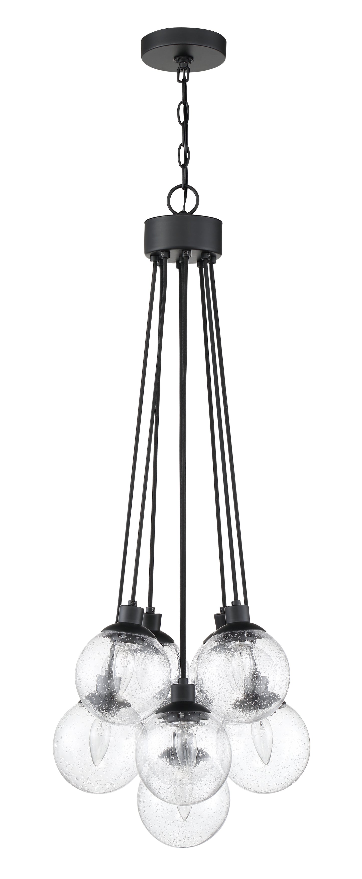 53399-FB - Que 9 Light 16" Wide Pendant - Flat Black