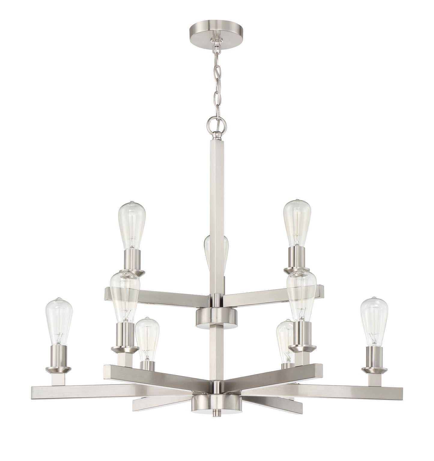 53129-BNK - Chicago 9 Light 34" Wide Chandelier - Brushed Nickel