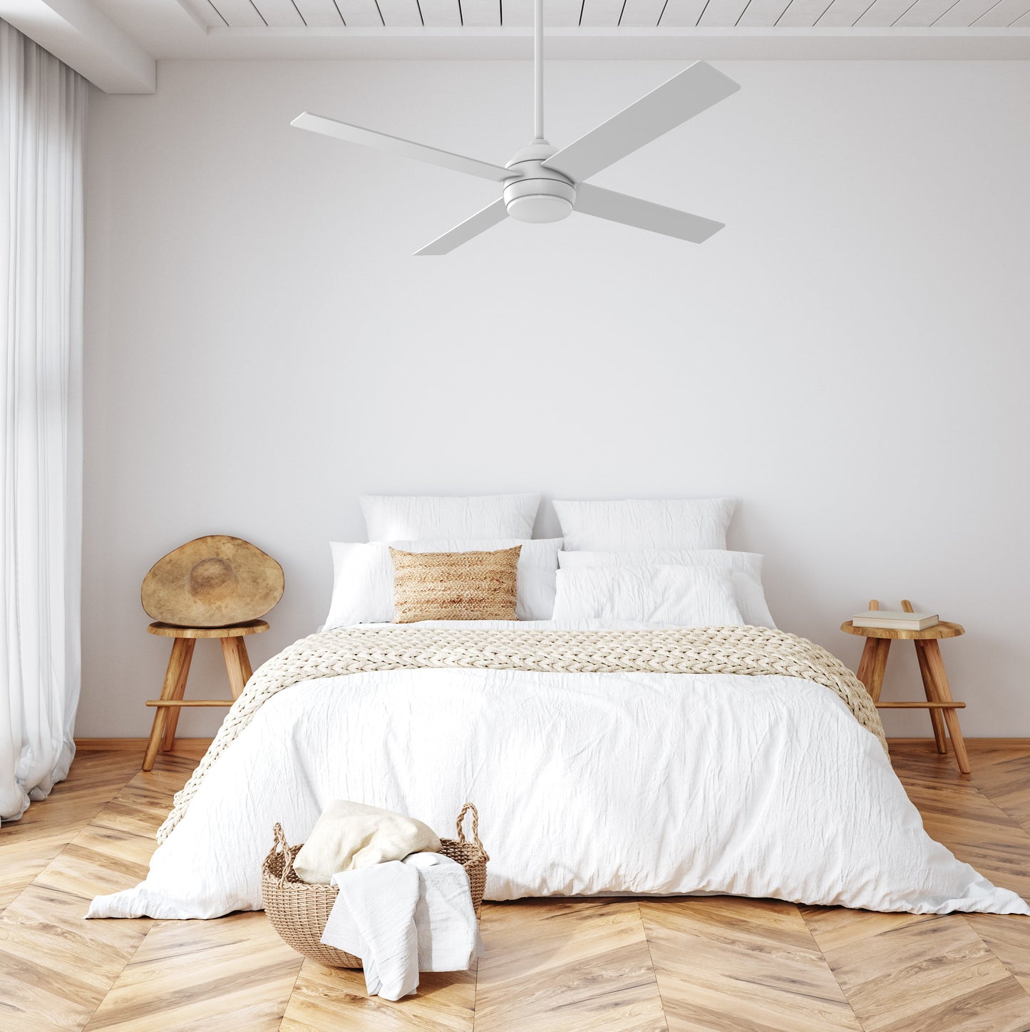 KLS52W4 - Kelsey 52" 4-blade Indoor Ceiling Fan 52" 4 Blade Ceiling Fan with Light Kit - White
