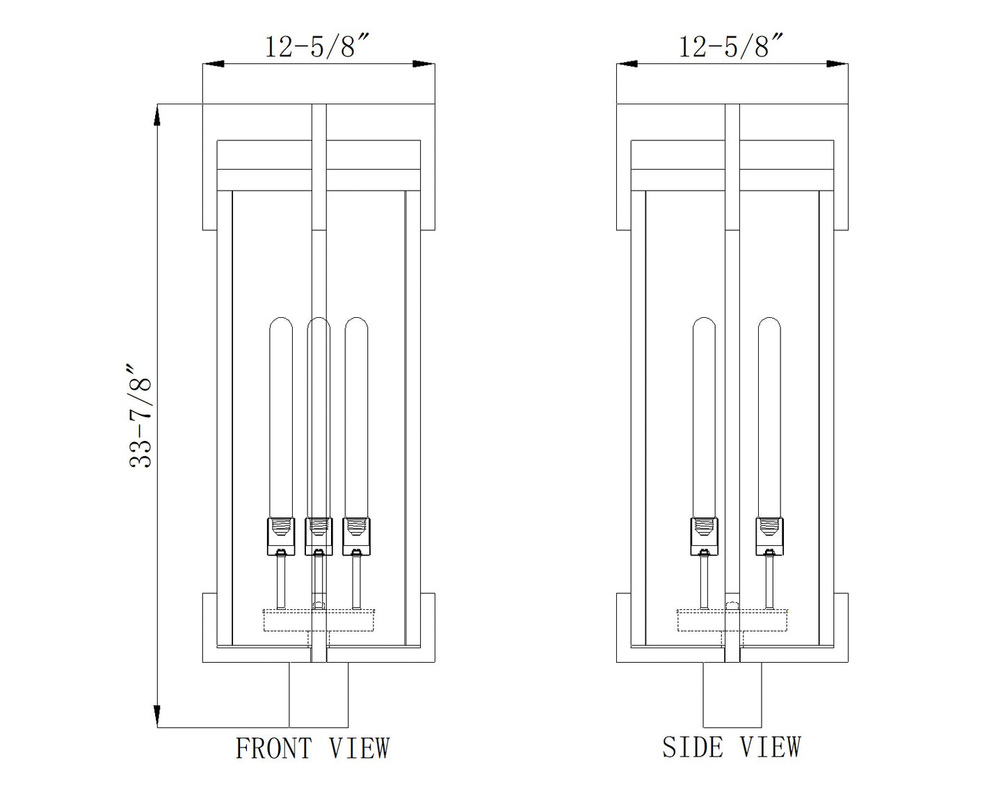 5031PHXLR-BK - Fortis 3 Light Outdoor Post Mount 34" Fixture - Sand Black
