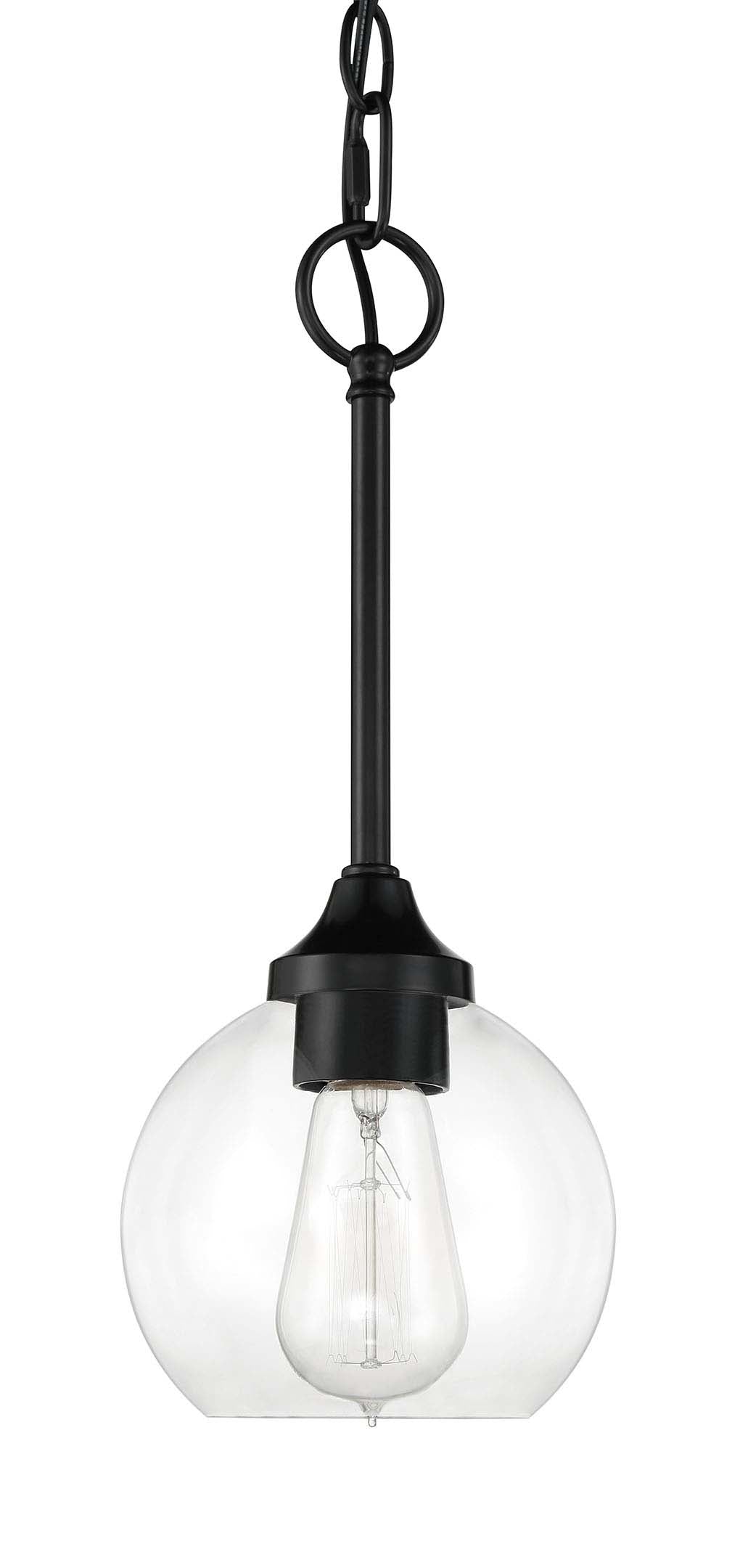 56291-FB - Glenda 1 Light 6" Wide Mini Pendant - Flat Black