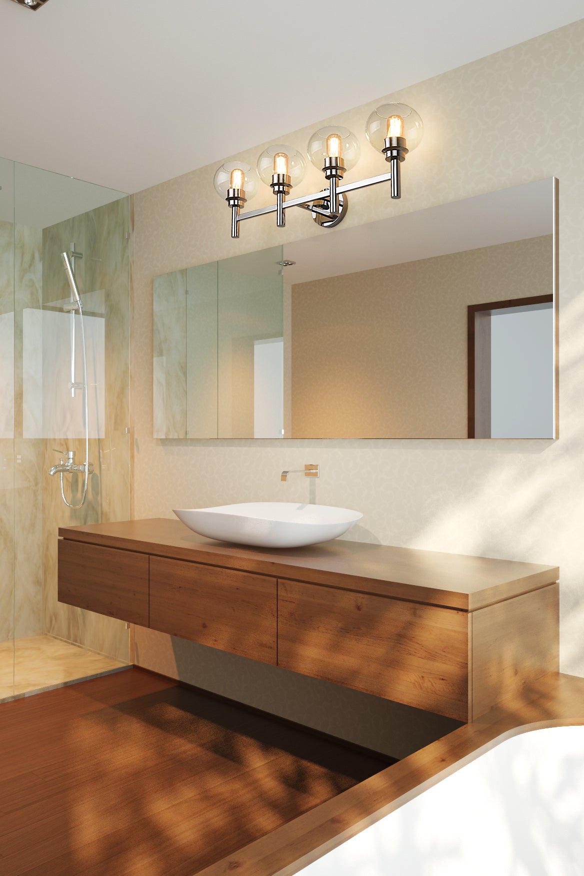 7502-4V-CH - Sutton 4 Light 32" Vanity - Chrome