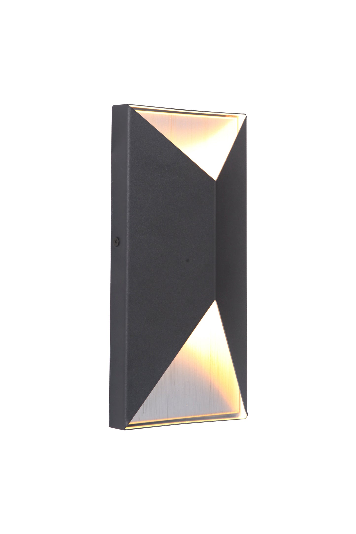 Z3402-TBBA-LED - Peak 2 Light 10" High Outdoor Pocket Sconce - Textured Black / Brushed Aluminum