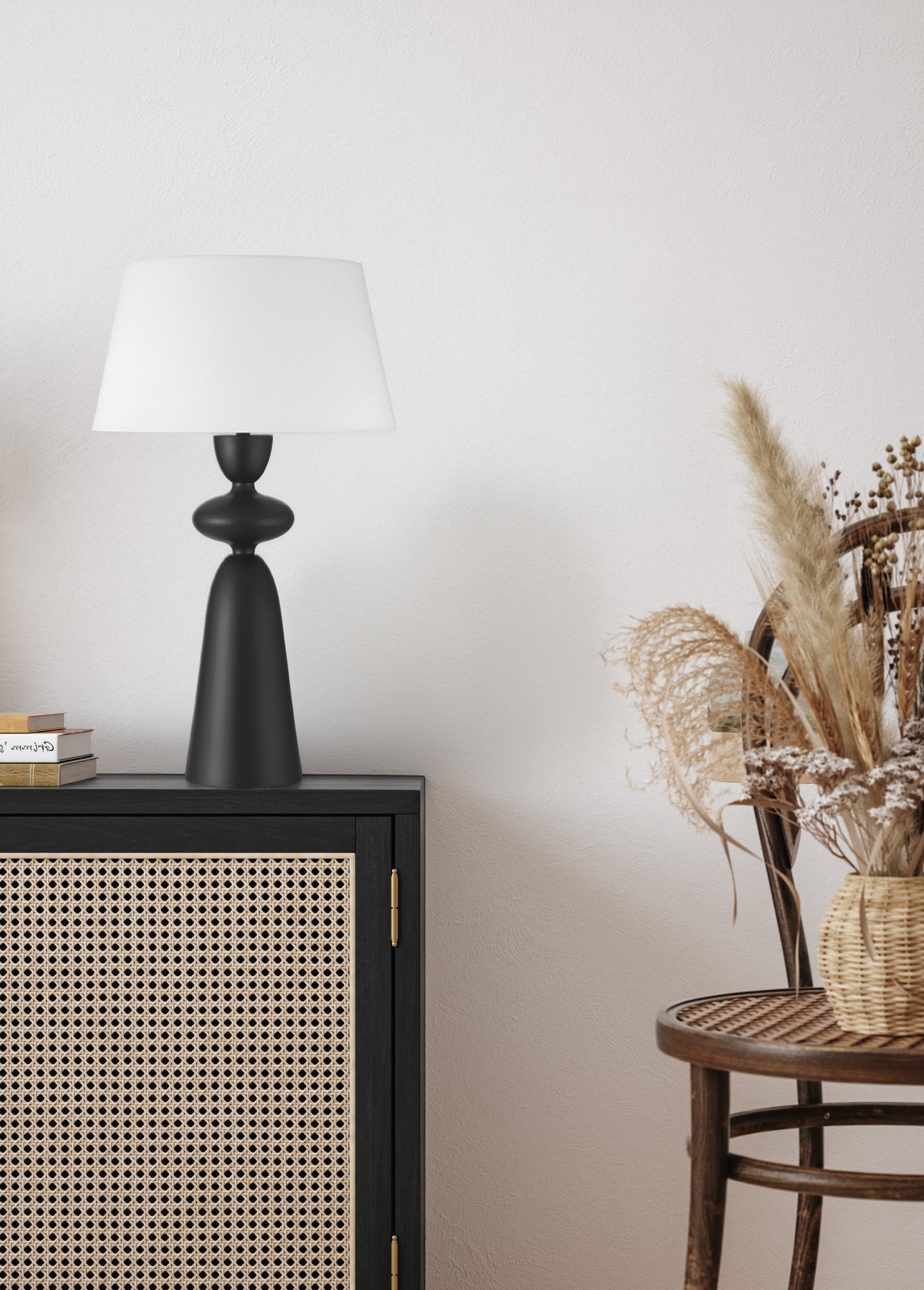 87028FB-T - Misha 1 Light 28" High Table Lamp - Flat Black