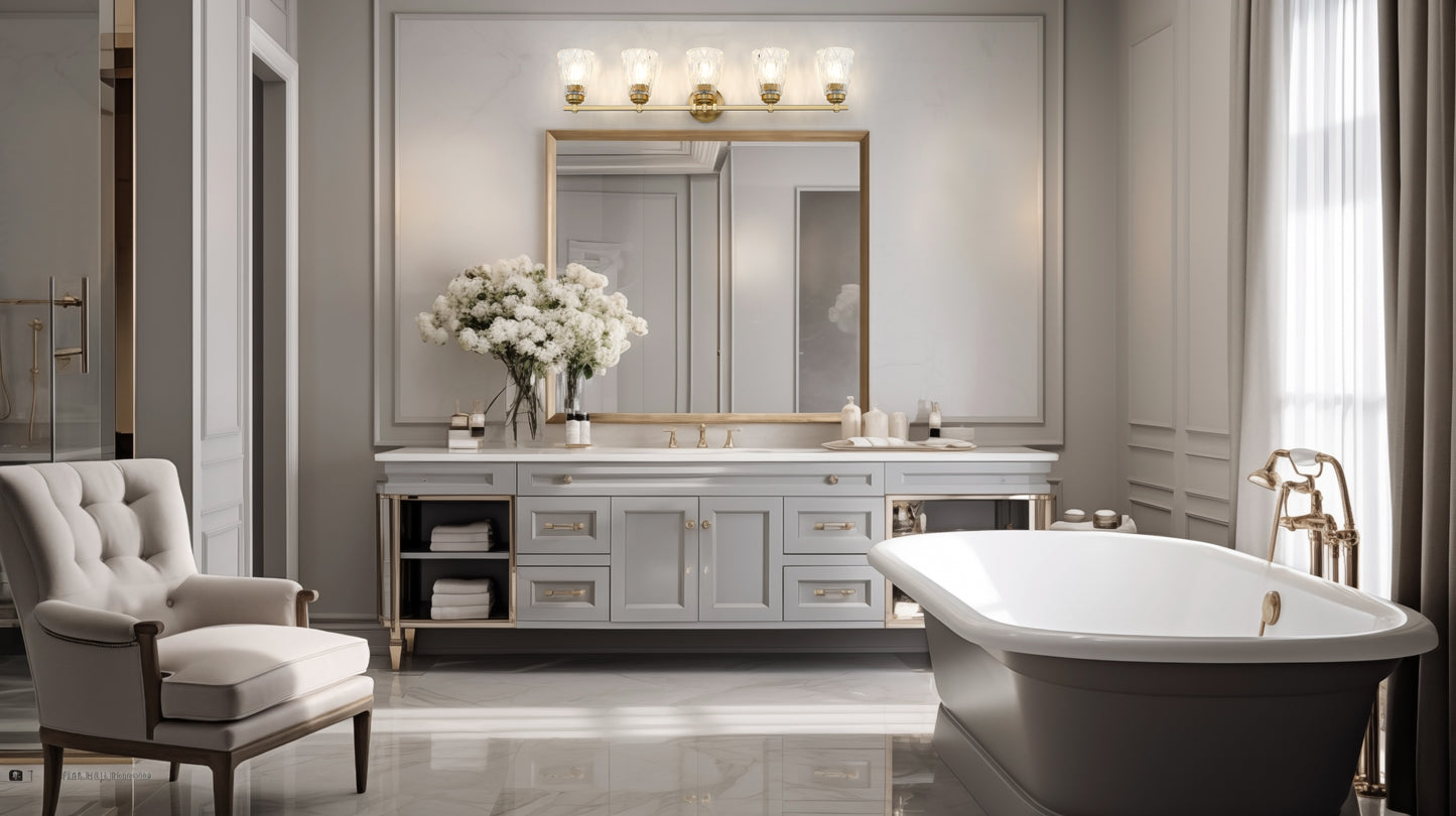 1960-5V-MGLD - Andree 5 Light 40" Vanity - Modern Gold