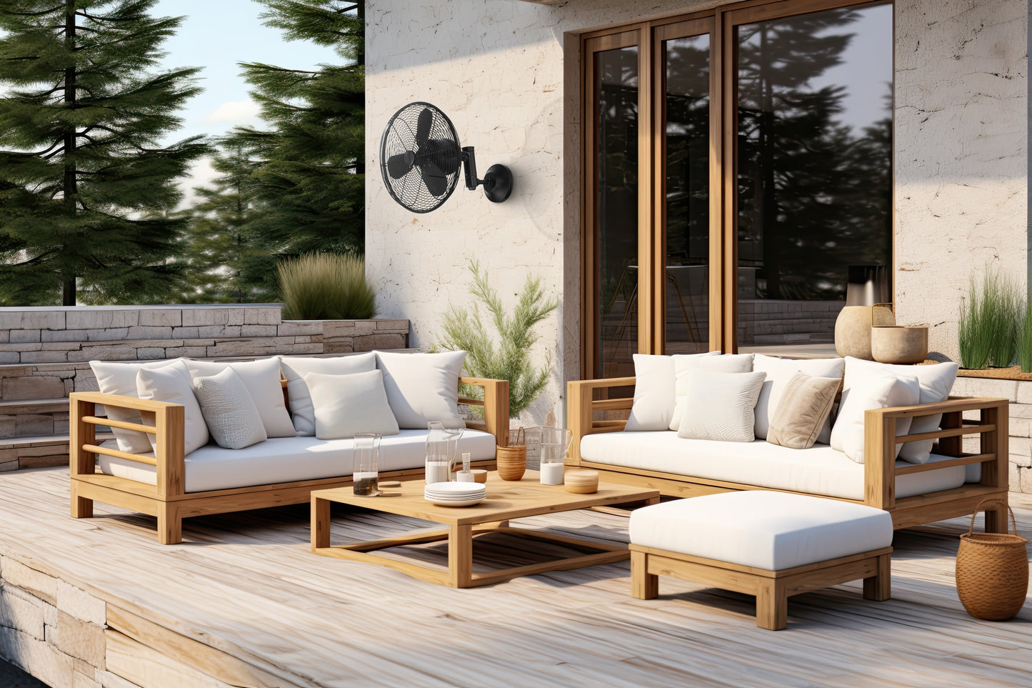 BW414FB3 - Bellows IV Indoor/Outdoor 14" 3 Blade Indoor Outdoor Ceiling Fan - Flat Black