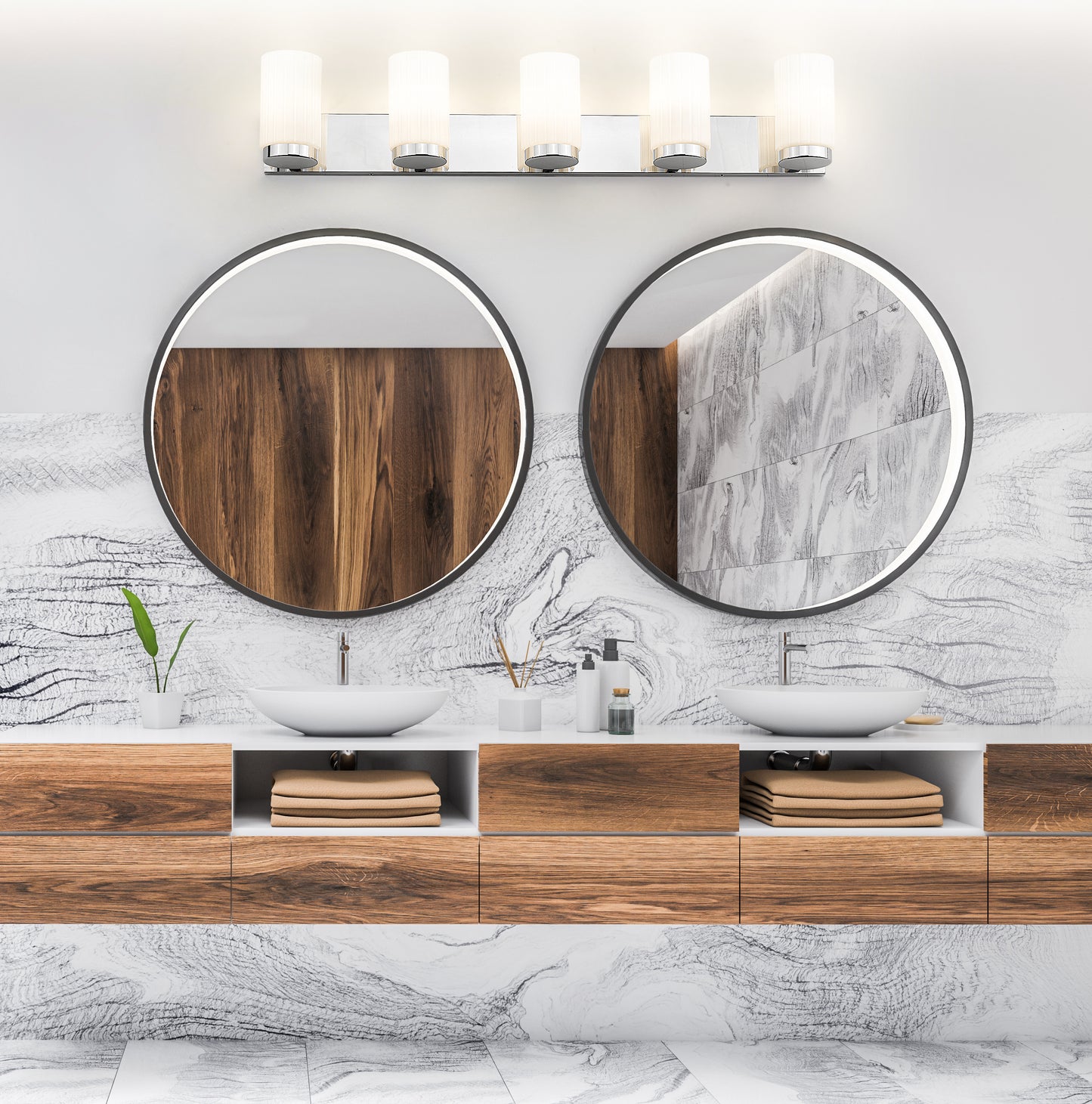 746-5V-CH - Burk 5 Light 38" Vanity - Chrome