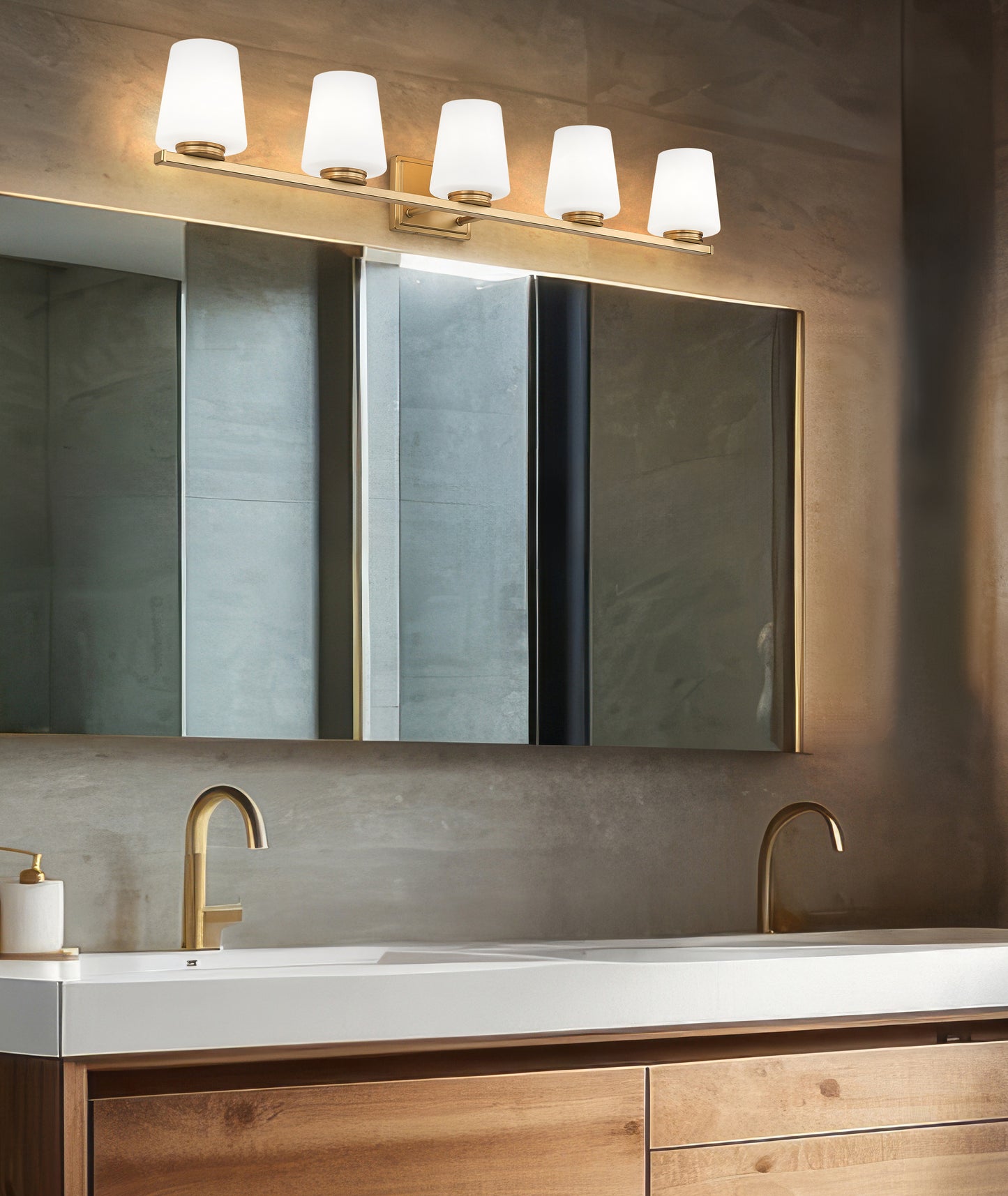 7703-5V-MGLD - Nextra 5 Light 42" Vanity - Modern Gold