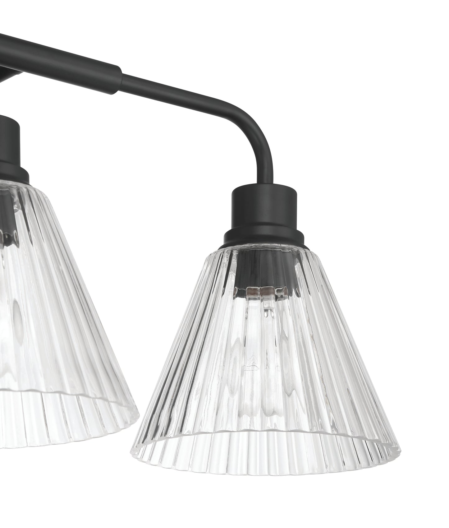 61103-FB - Pleated 3 Light 25" Wide Vanity Light - Flat Black
