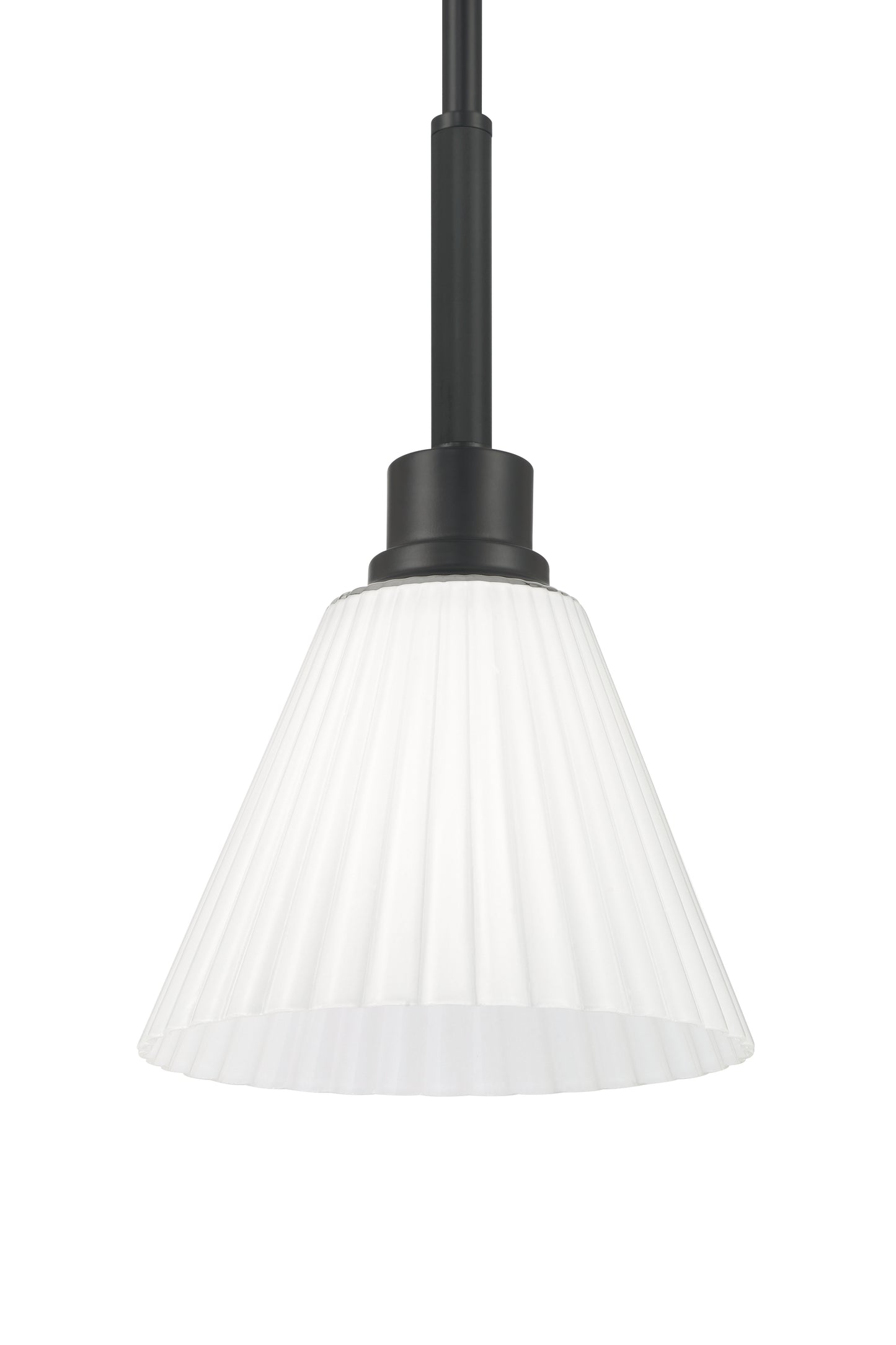 62391-FB - Pleated II 1 Light 7.13" Wide Mini Pendant - Flat Black