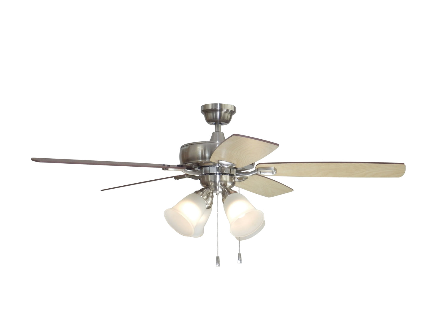 TCE52BNK5C4-C - Twist N Click 4 Light 52" 5 Blade Ceiling Fan with Light Kit - Brushed Nickel