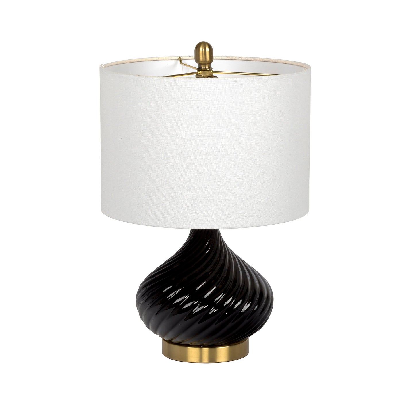 86216 - 1 Light 20" High Table Lamp - Gloss Black Antique Brass