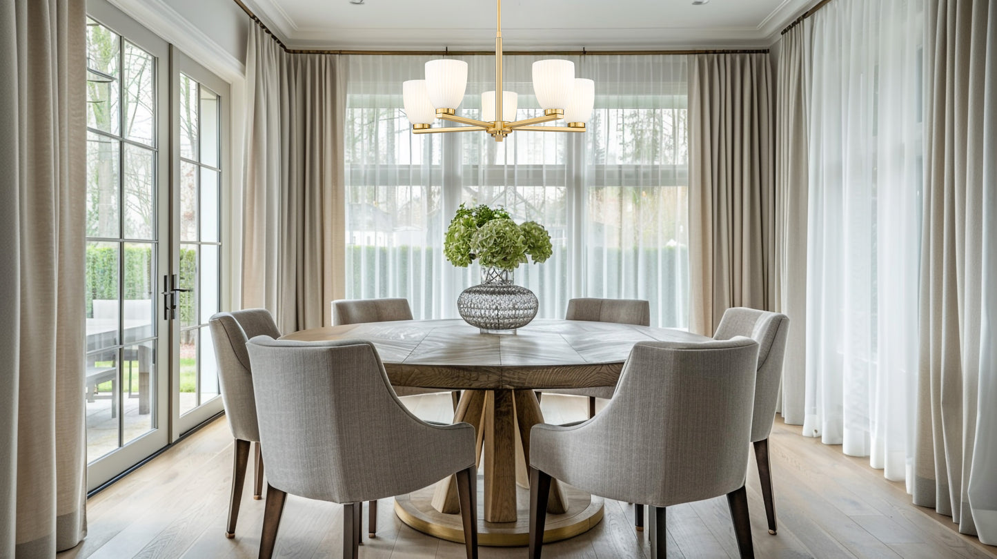 7518-5MGLD - Naya 5 Light 25" Chandelier - Modern Gold
