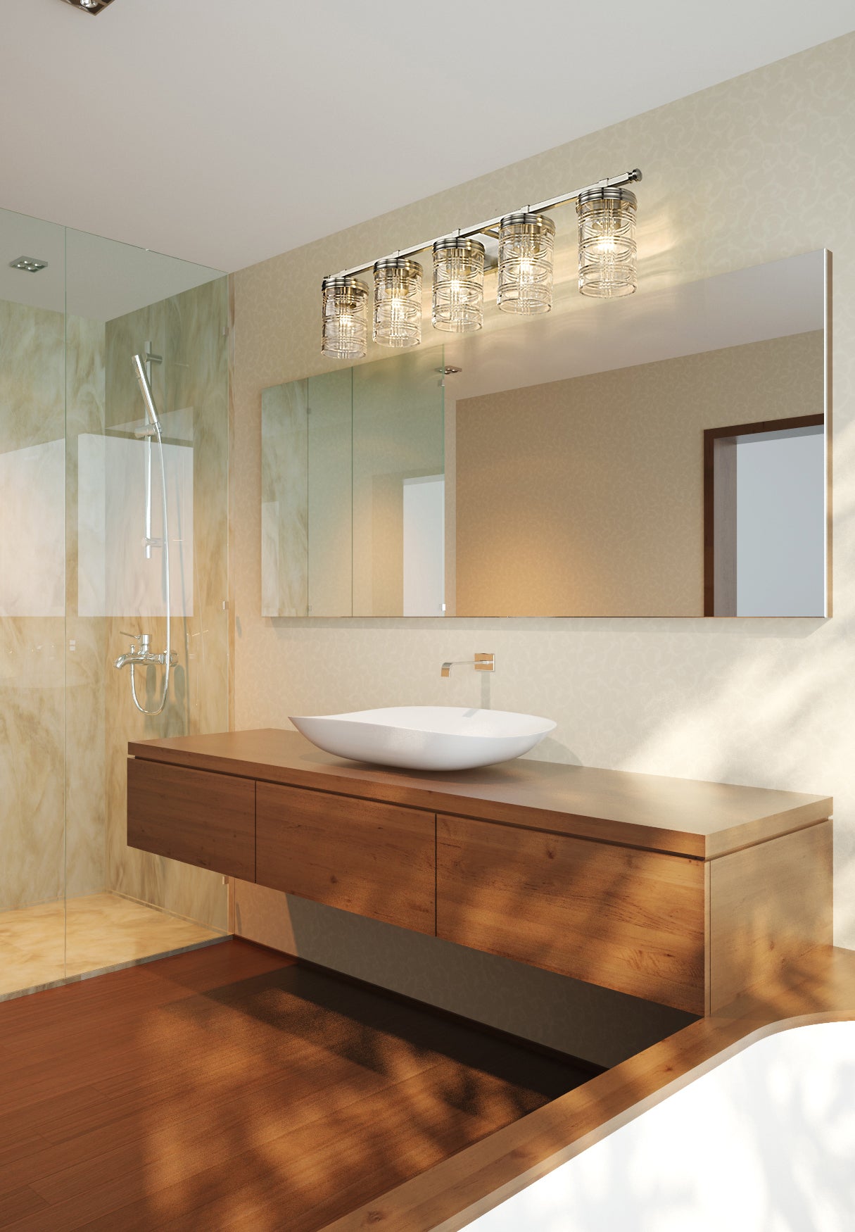 344-5V-BN - Archer 5 Light 38" Vanity - Brushed Nickel