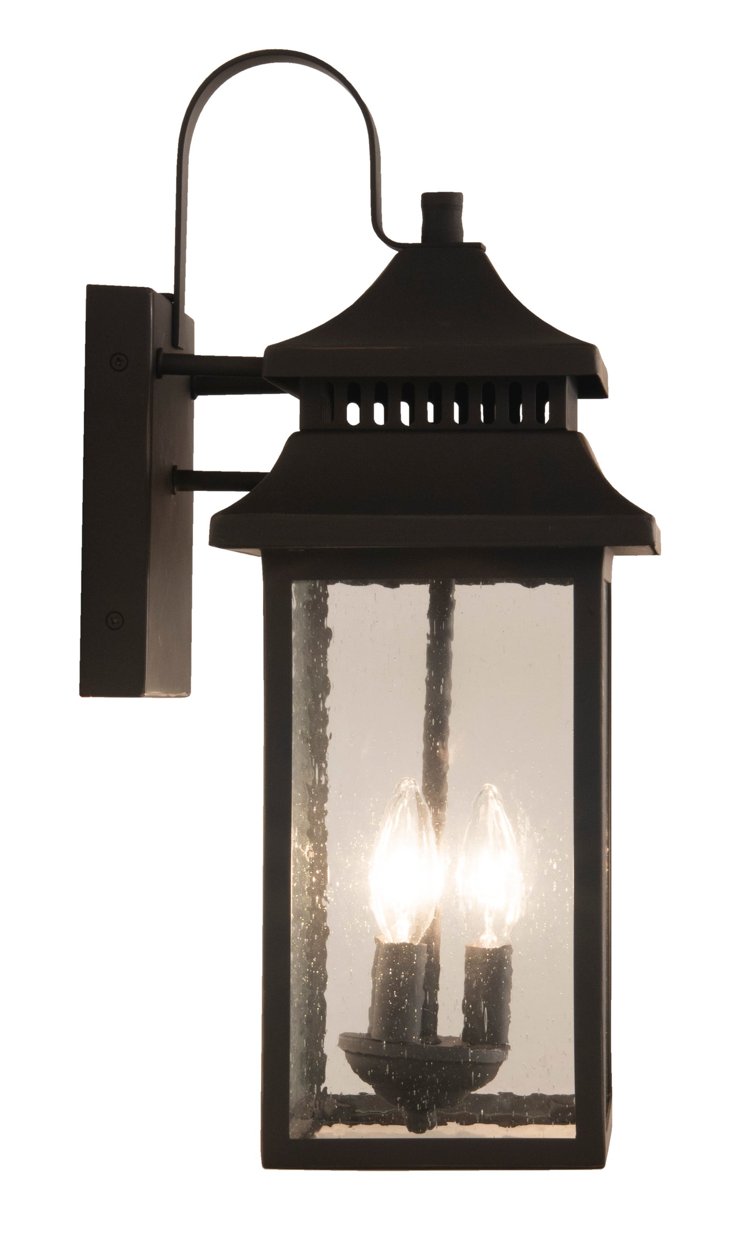 ZA3124-DBG - Crossbend 3 Light 20" High Outdoor Wall Lantern - Dark Bronze Gilded