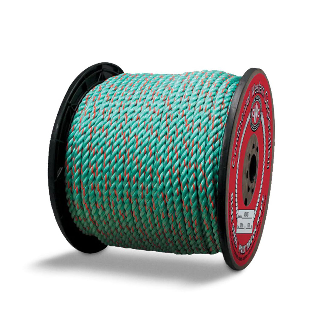 405405 - BLUE STEEL Rope - 3/8" x 600' Teal with Orange Tracer