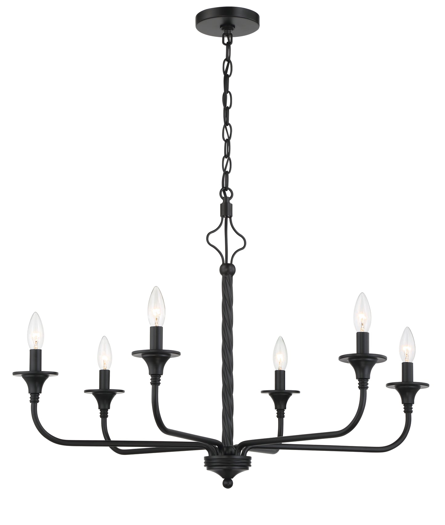 57026-FB - Jolenne 6 Light 32" Wide Chandelier - Flat Black