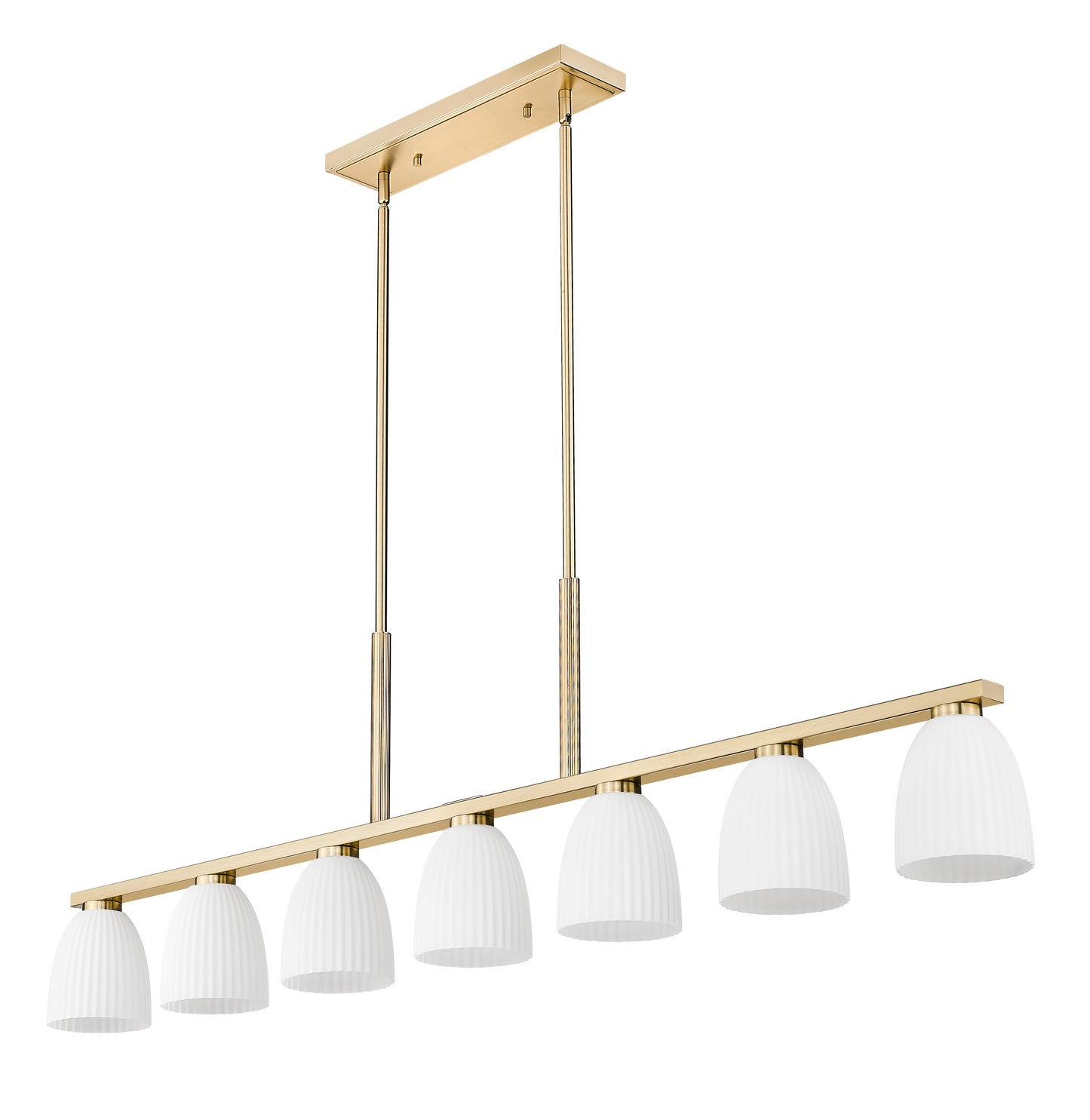 7518-7L-MGLD - Naya 7 Light Linear 64" Chandelier - Modern Gold
