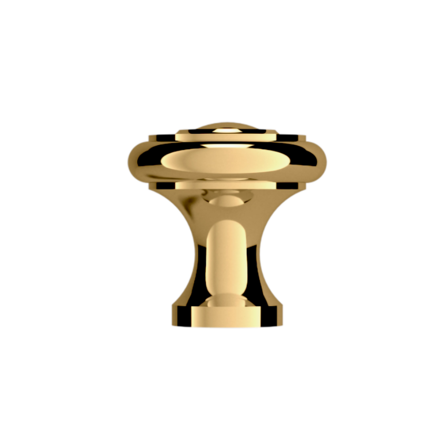 4490003 - 1" Centers - Dominion Knob - Polished Brass