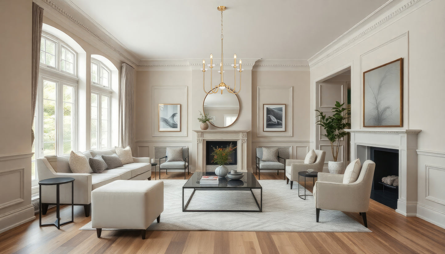 352-5MGLD - Allistair 5 Light 24" Chandelier - Modern Gold