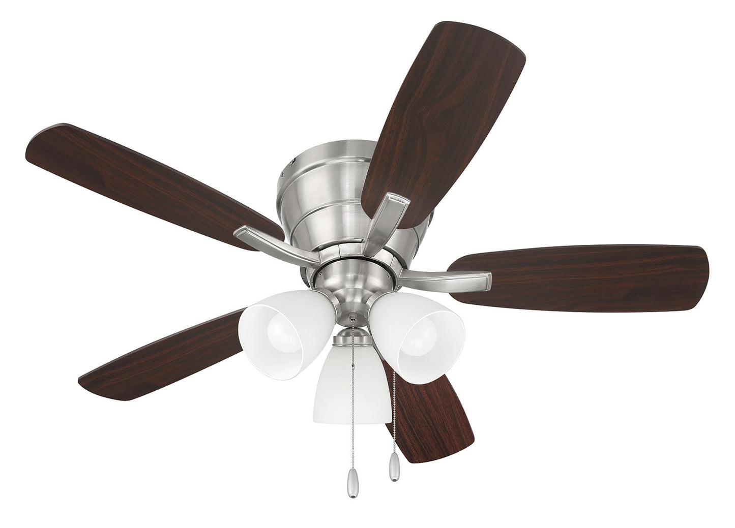 WHL42BNK5C3 - Wheeler 42 3-Light 42" 5 Blade Ceiling Fan with Light Kit - Brushed Nickel