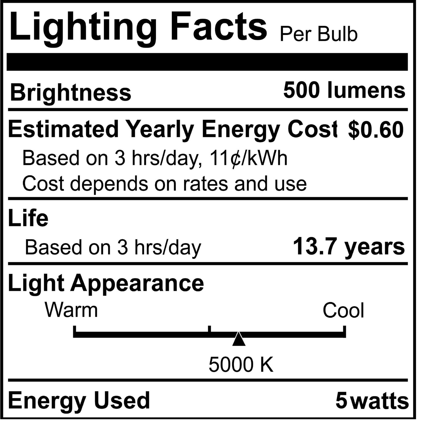 776964 - Filaments Dimmable B11 Clear Glass Candelabra Base - 5 Watt - 5000K - 4 Pack