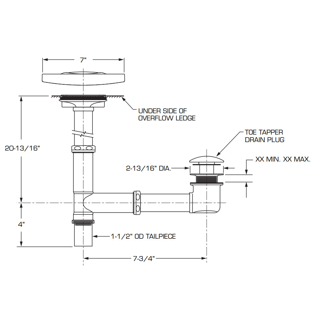 1599205.020 - Deep Soak Max Drain - White