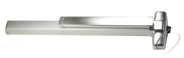 Accessible Device 3' Fire Rated Rim Smooth Case Exit Device; Satin Chrome Fin