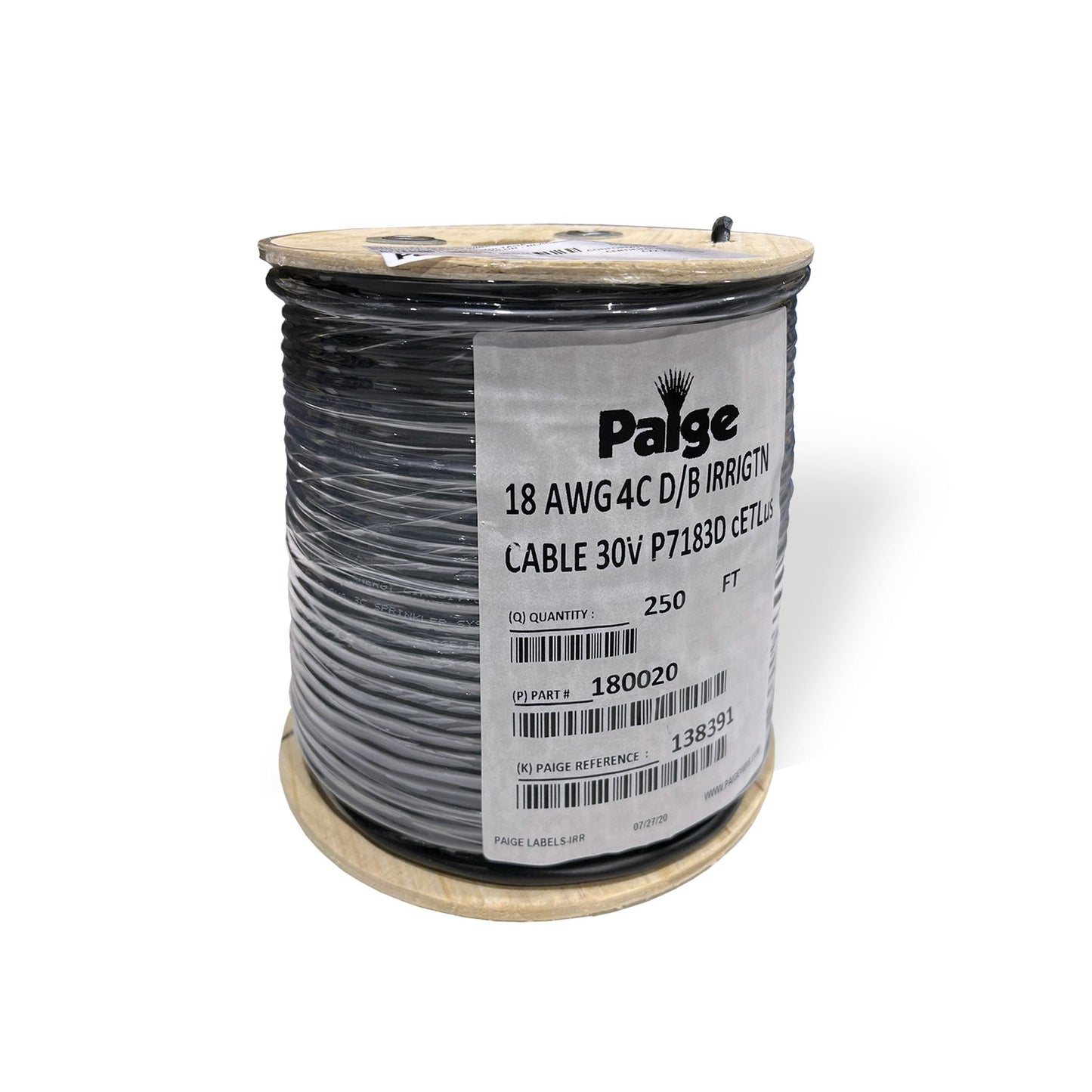180040 - 18 AWG / 4 Conductor Direct Burial Sprinkler Wire - 1000 Ft Roll