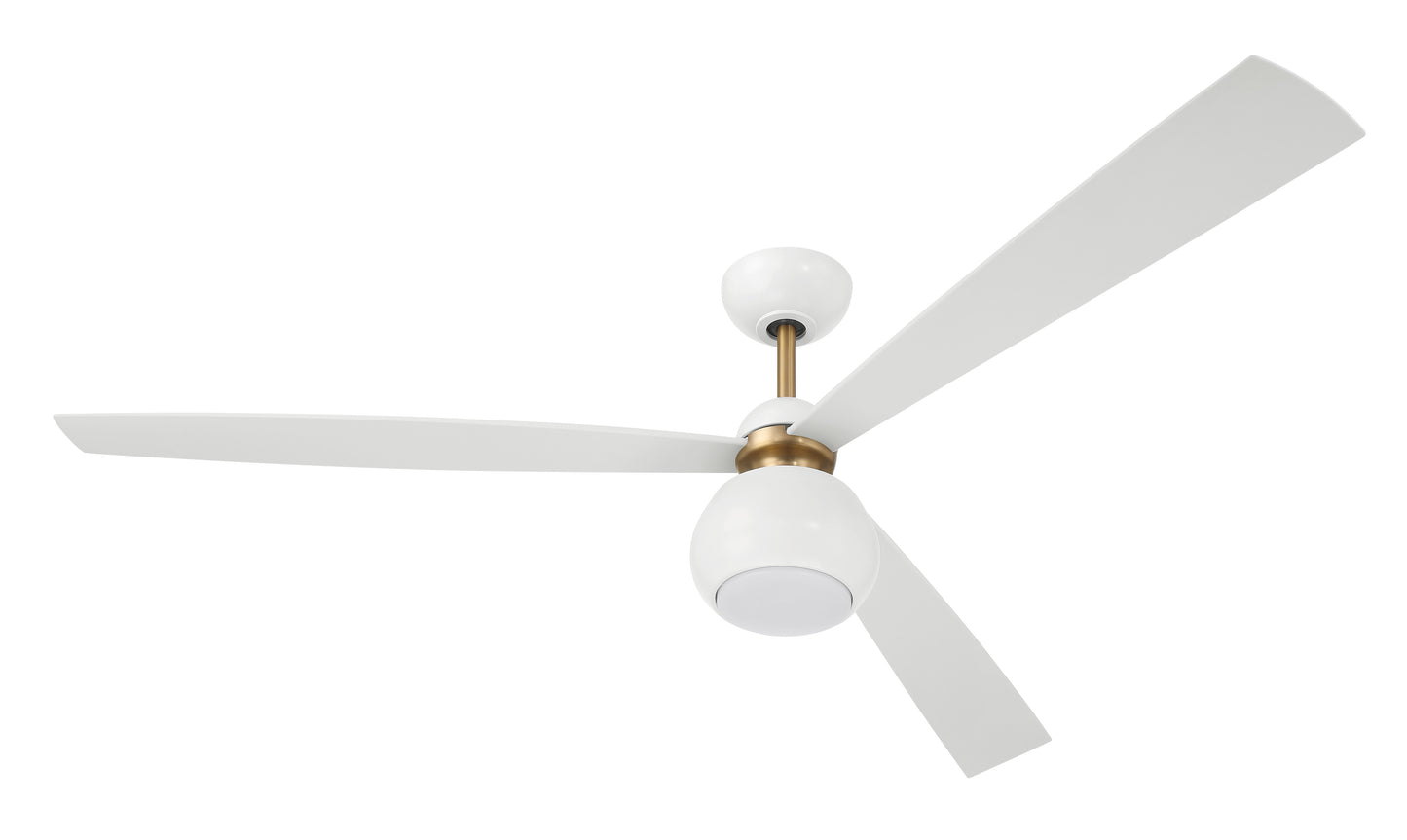 OTT60WSB3 - Otto 60" 3 Blade Ceiling Fan with Light Kit - White / Satin Brass