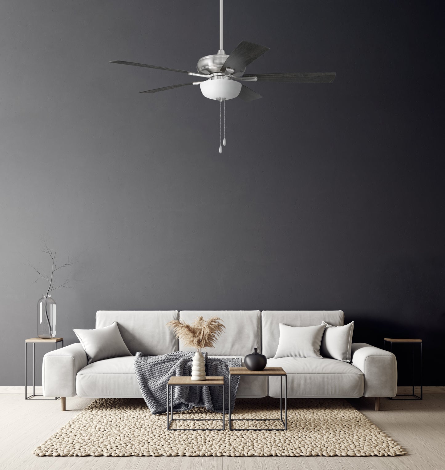 ECF211BNK5-BNGW - EOS 2 Light Frosted White Bowl 52" Ceiling Fan 52" 5 Blade Ceiling Fan with Light Kit - Brushed Nickel