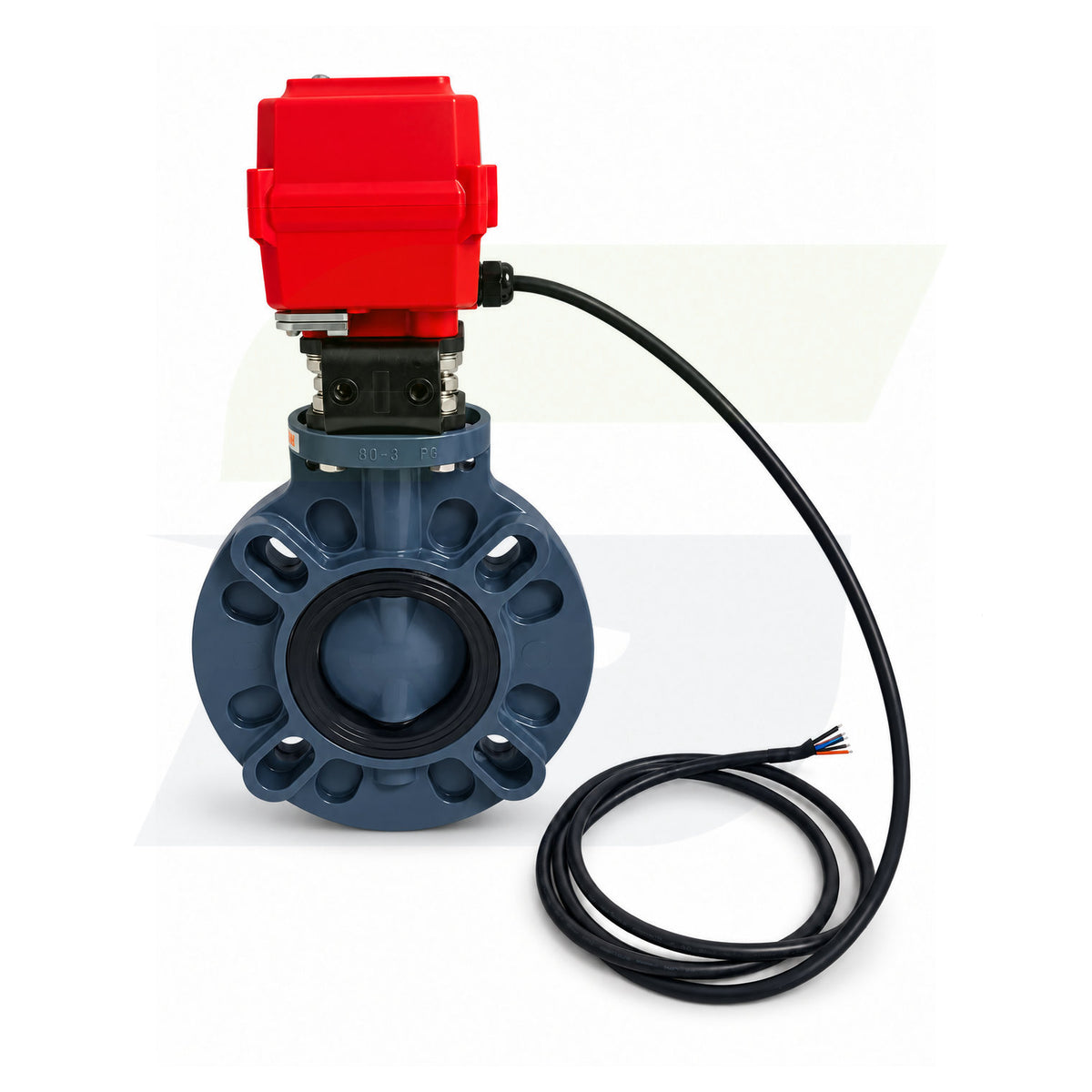17372260020 - 2" Type 57P PVC Butterfly Valve - Smart Fail-Safe Actuated, EPDM