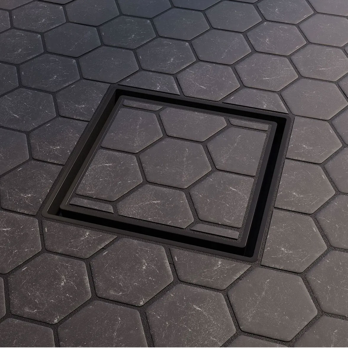 ETID-6-MB - 6" Legacy Solid Forged Brass Tile-In Drain - Matte Black