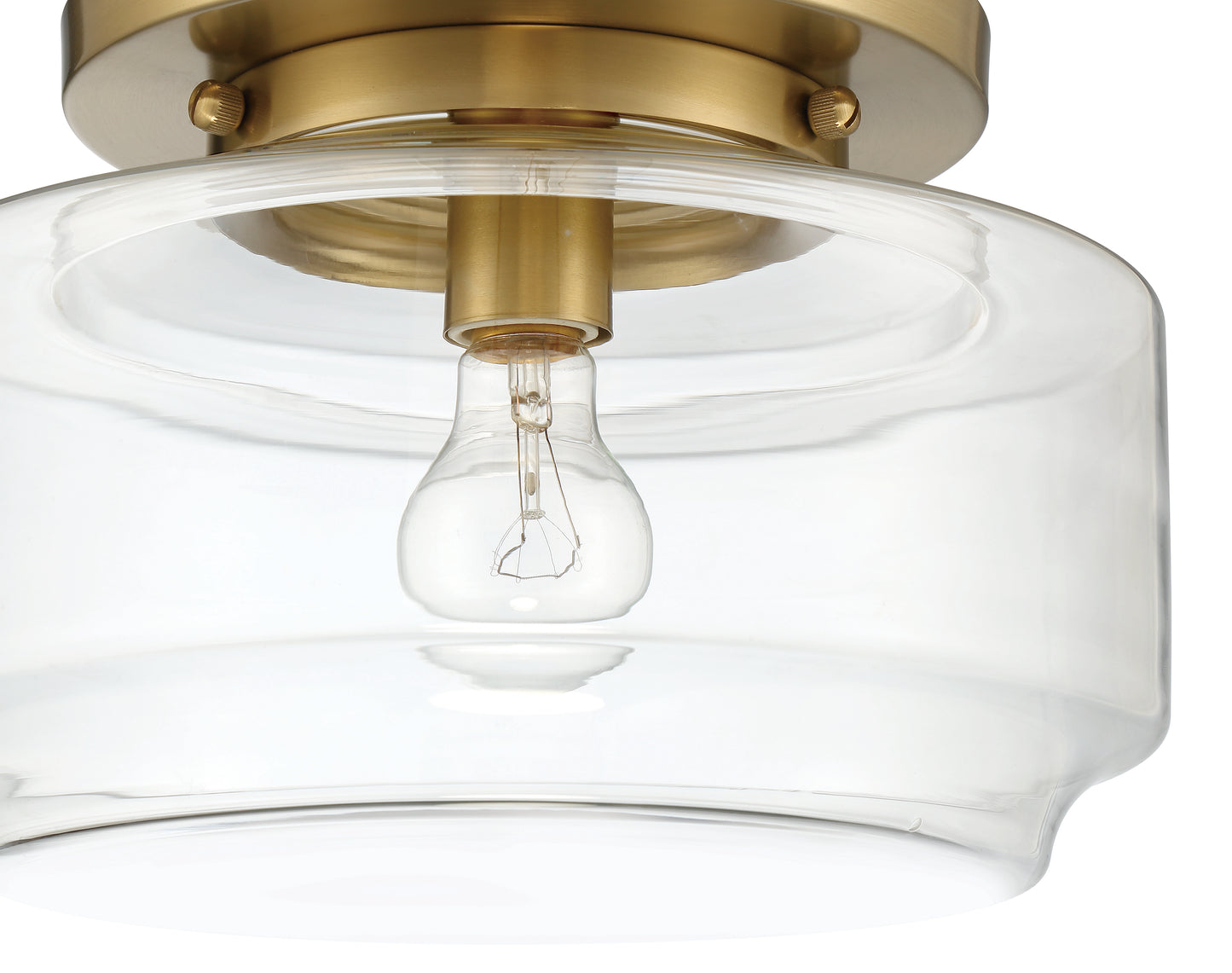 X3112-SB - Peri 1 Light 12" Wide Flush Mount - Satin Brass